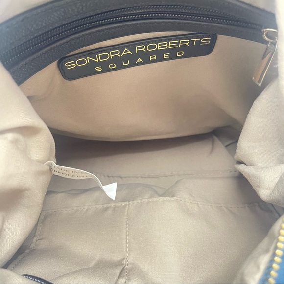 Vintage Blue Convertible Backpack, Large Nylon Shoulder Bag | Sondra Roberts - Picture 14 of 14